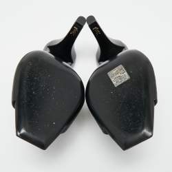 Pre Owned Saint Laurent Black Leather Jill Mules Size 37