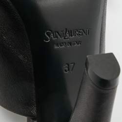 Pre Owned Saint Laurent Black Leather Jill Mules Size 37