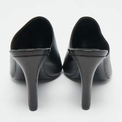 Pre Owned Saint Laurent Black Leather Jill Mules Size 37