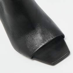 Pre Owned Saint Laurent Black Leather Jill Mules Size 37