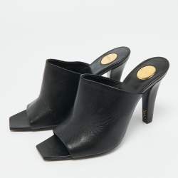 Pre Owned Saint Laurent Black Leather Jill Mules Size 37