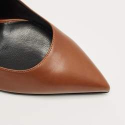Pre Owned Saint Laurent Brown Leather Anja Pumps Size 40