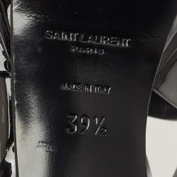 Pre Owned Saint Laurent Black Patent Leather Tribute Platform Sandals Size 39.5
