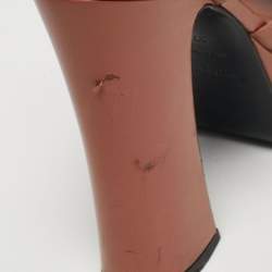 Pre Owned Saint Laurent Beige Leather Candy Ankle Strap Sandals Size 37