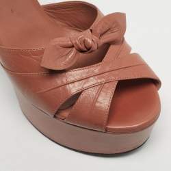 Pre Owned Saint Laurent Beige Leather Candy Ankle Strap Sandals Size 37