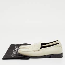 Pre Owned Saint Laurent White Leather Le Loafer Penny Loafers Size 36