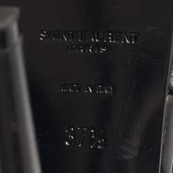 Pre Owned Saint Laurent Black Leather Platform Sandals Size 37.5