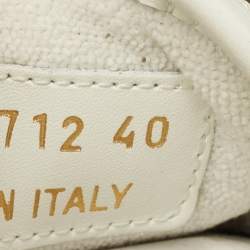 Pre Owned Saint Laurent White SL/61 Lace Up Sneakers Size 40