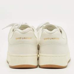 Pre Owned Saint Laurent White SL/61 Lace Up Sneakers Size 40