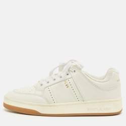 Pre Owned Saint Laurent White SL/61 Lace Up Sneakers Size 40