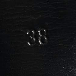 مملوكة مسبقًا Saint Laurent Black Python Leather Tribute Ankle Strap Sandals Size 38