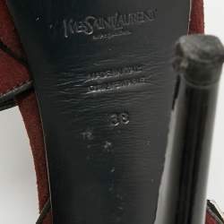 Pre Owned صندل إيف سان لوران بلاتفورم جلد بيج وجلد سمك الراي مقاس 37