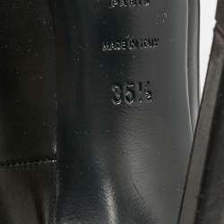 مملوكة مسبقًا حذاء كعب عالي سان لوران سوار الكاحل جلد أسود مقاس 35.5