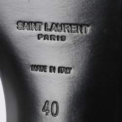 مملوكة مسبقًا Saint Laurent Paris Tribute Size 40 Black Patent Leather Platform Sandals