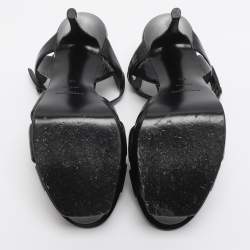 مملوكة مسبقًا Saint Laurent Paris Tribute Size 40 Black Patent Leather Platform Sandals