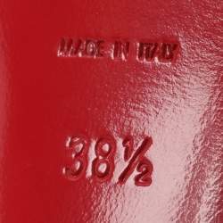 مملوكة مسبقًا Saint Laurent Paris Tribute Size 38.5 Red Patent Leather Platform Sandals