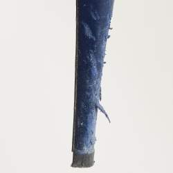 مملوكة مسبقًا Saint Laurent Paris Tribute Size 37.5 Blue Leather Ankle Strap Sandals