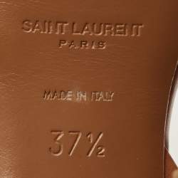 مملوكة مسبقًا Saint Laurent Tribute Size 37.5 Brown Leather Ankle Strap Sandals