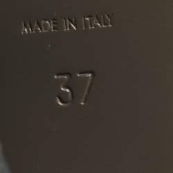 Pre Owned Saint Laurent Tribute Size 37 Grey Lizard Embossed Leather Platform Sandals