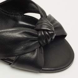 Pre Owned Saint Laurent Bianca Size 38 Black Leather Slide Sandals