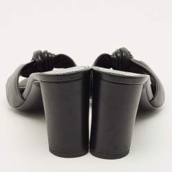 Pre Owned Saint Laurent Bianca Size 38 Black Leather Slide Sandals