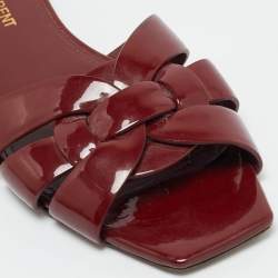 Pre Owned Saint Laurent Tribute Size 36 Burgundy Flat Slides