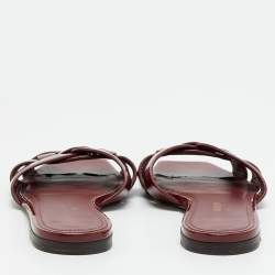 Pre Owned Saint Laurent Tribute Size 36 Burgundy Flat Slides