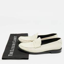 مملوكة مسبقًا Saint Laurent Le Loafer Size 38 Cream Leather Penny Loafers