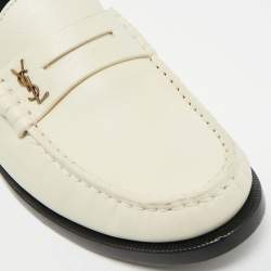 مملوكة مسبقًا Saint Laurent Le Loafer Size 38 Cream Leather Penny Loafers