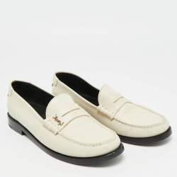 مملوكة مسبقًا Saint Laurent Le Loafer Size 38 Cream Leather Penny Loafers