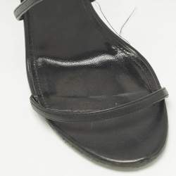 مملوكة مسبقًا Saint Laurent Cassandra Size 37 Black Patent Leather Ankle Strap Sandals