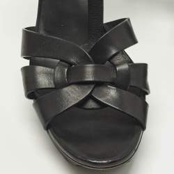 مملوكة مسبقًا Saint Laurent Size 42 Black Leather Platform Sandals