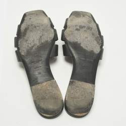 Pre Owned Saint Laurent Tribute Size 39 Black Leather Flat Slide