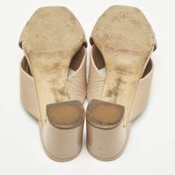 مملوكة مسبقًا Saint Laurent Paris Loulou Size 38.5 Beige Leather Slide Sandals