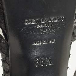 مملوكة مسبقًا صندل سان لوران باريس "تريبوت" نعل سميك جلد منقشو ذهبي مقاس 38.5