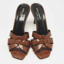 Pre Owned صندل سان لوران تريبيوت جلد موف مقاس 37