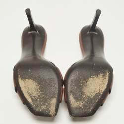 Pre Owned صندل سان لوران تريبيوت جلد موف مقاس 37