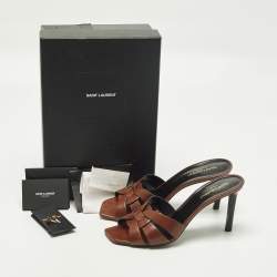 Pre Owned صندل سان لوران تريبيوت جلد موف مقاس 37