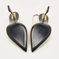 مملوكة مسبقًا Saint Laurent Opyum Size 37 Beige Leather Slingback Pumps