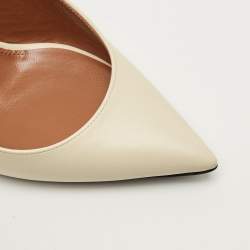 مملوكة مسبقًا Saint Laurent Opyum Size 37 Beige Leather Slingback Pumps