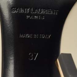 مملوكة مسبقًا Saint Laurent Opyum Size 37 Beige Leather Slingback Pumps