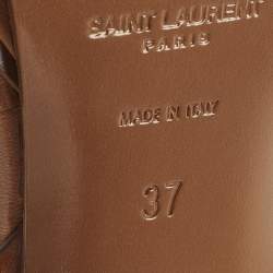 مملوكة مسبقًا Saint Laurent Tribute Size 37 Brown Leather Platform Sandals