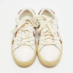 مملوكة مسبقًا Saint Laurent Court Classic Size 39 White Leather Lace Up Sneakers