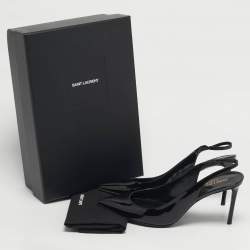 مملوكة مسبقًا Saint Laurent Anja Size 39 Black Patent Leather Slimgback Pumps