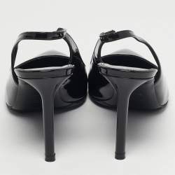 مملوكة مسبقًا Saint Laurent Anja Size 39 Black Patent Leather Slimgback Pumps