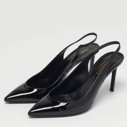مملوكة مسبقًا Saint Laurent Anja Size 39 Black Patent Leather Slimgback Pumps