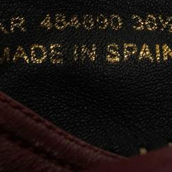 Pre Owned Saint Laurent Size 36.5 Burgundy Leather Espadrille Flats