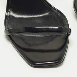 مملوكة مسبقًا Saint Laurent Opyum Size 39 Black Patent Leather Ankle Strap Sandals