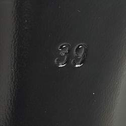 Pre Owned صندل سان لوران LA 16 جلد أسود مقاس 39