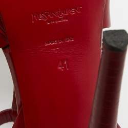 مملوكة مسبقًا Saint Laurent Tribute Size 41 Red Leather Platform Sandals
